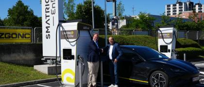 SMATRICS EnBW und ZGONC eröffnen größten Ladepark Wiens in der Hadikgasse